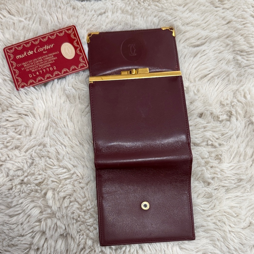 ✨Vintage Must de Cartier Bordeaux Leather Wallet✨ - Picture 10 of 15